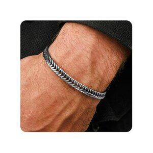 Chain Bracelets For Men - Premium Stainless Steel Mens Bracelet, Silver